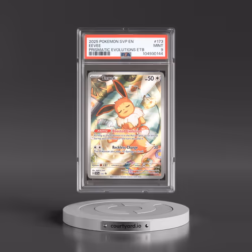 2025 Pokémon Svp EN-SV Black Star Promo #173 Eevee - Prismatic Evolutions Elite Trainer Box (PSA 9 M