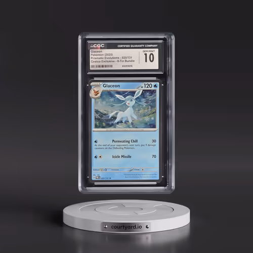 2024 Prismatic Evolutions - PRE EN #025/131 Glaceon - (Cosmos Holo) Costco Exclusive 8-Tin Bundle (C