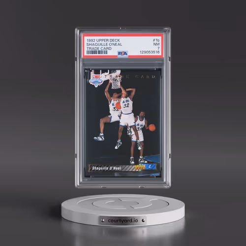 1992 Upper Deck #1b Shaquille O'Neal - Trade Card (PSA 7 NM)