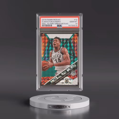 2019 Panini Mosaic Will to Win #12 Giannis Antetokounmpo - Green Mosaic (PSA 10 GEM MINT)