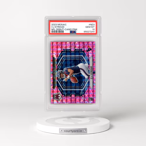 2023 Panini Mosaic NFL Debut #ND3 CJ Stroud - Camo Pink (PSA 10 GEM MINT)