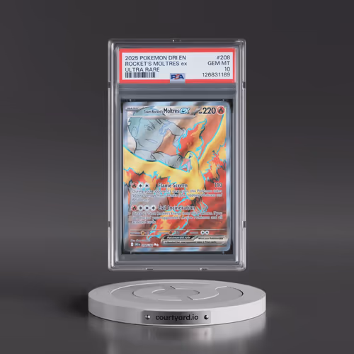 2025 Pokémon Dri EN-Destined Rivals #208 Team Rocket's Moltres EX - Holo Ultra Rare (PSA 10 GEM MINT