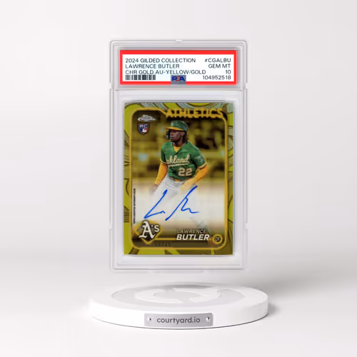 2024 Topps Gilded Collection Topps Chrome Gold Autographs #CGALBU Lawrence Butler - Yellow/Gold (PSA
