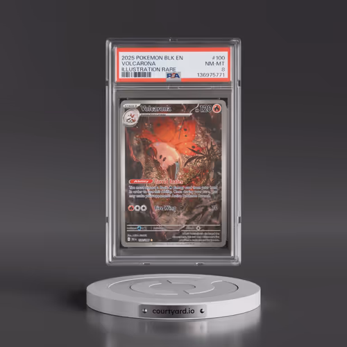2025 Pokémon Blk EN-Black Bolt #100 Volcarona - Illustration Rare (PSA 8 NM-MT)