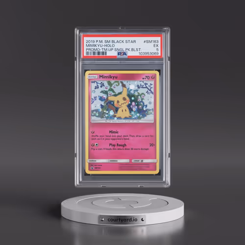 2019 Pokémon SM Black Star Promo #SM163 Mimikyu - Holo Team Up Single Pack Blisters (PSA 5 EX)