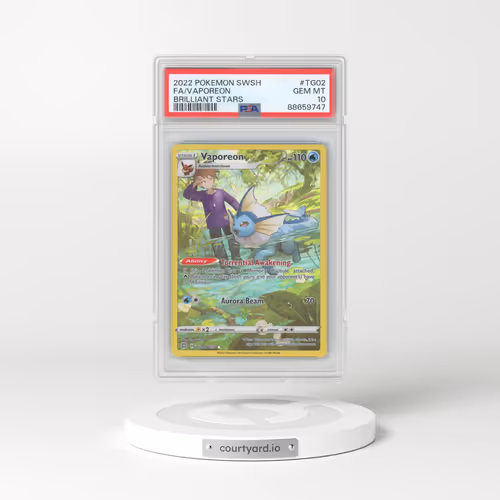 2022 Pokémon Sword & Shield Brilliant Stars #TG02 Vaporeon - Full Art (PSA 10 GEM MINT)