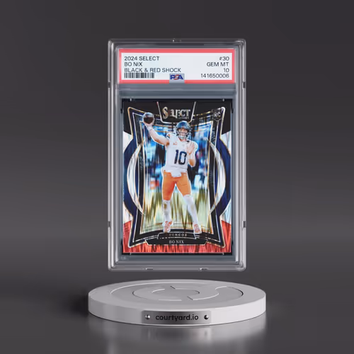 2024 Panini Select #30 Bo Nix - Black & Red Shock (PSA 10 GEM MINT)