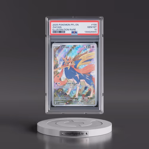 2025 Pokémon Pfl EN-Phantasmal Flames #100 Zacian - Illustration Rare (PSA 10 GEM MINT)