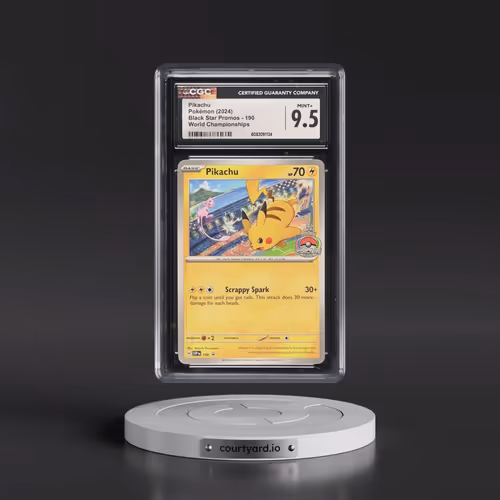 2024 Pokémon Svp EN-SV Black Star Promo #190 Pikachu - World Championships (CGC 9.5 MINT+)