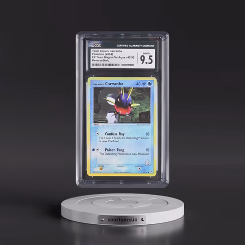 2004 EX Team Magma Vs Team Aqua #47/95 Team Aqua's Carvanha - Reverse Holo (CGC 9.5 MINT+)