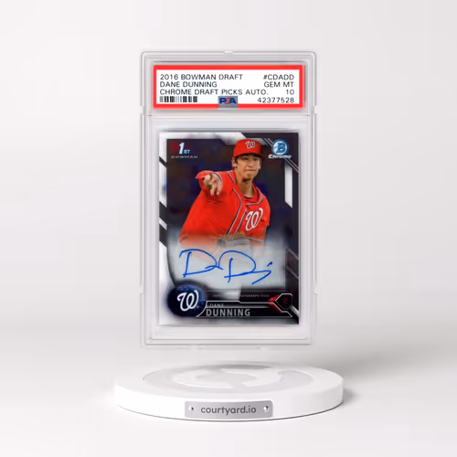 2016 Bowman Draft Chrome Draft Picks Autographs #CDADD Dane Dunning (PSA 10 GEM MINT)