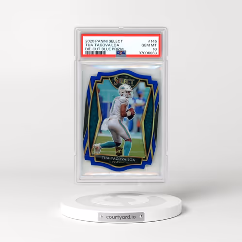 2020 Panini Select #145 Tua Tagovailoa - Die-Cut Blue Prizm (PSA 10 GEM MINT)
