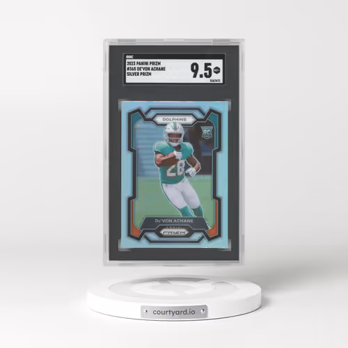 2023 Panini Prizm #365 DE'Von Achane - Silver Prizm (SGC 9.5 MINT+)