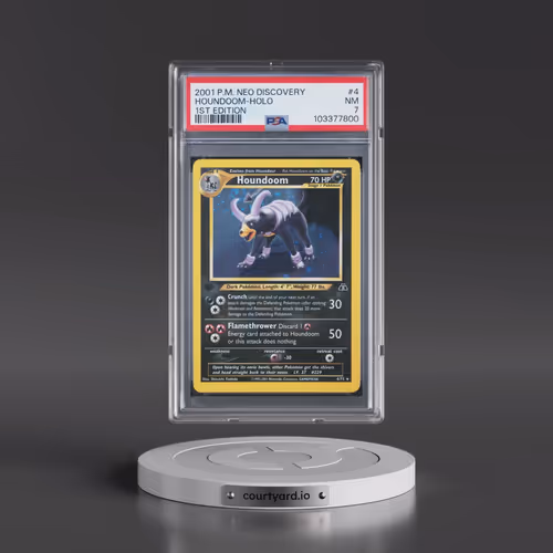2001 Pokémon Neo Discovery #4 Houndoom - 1st Edition Holo (PSA 7 NM)