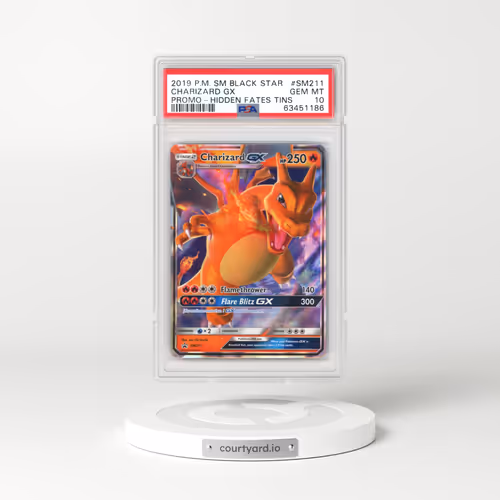 2019 Pokémon SM Black Star Promo #SM211 Charizard GX - Holo Hidden Fates Tins (PSA 10 GEM MINT)