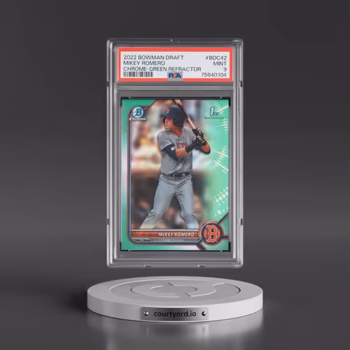 2022 Bowman Draft #BDC42 Mikey Romero - Chrome-Green Refractor (PSA 9 MINT)