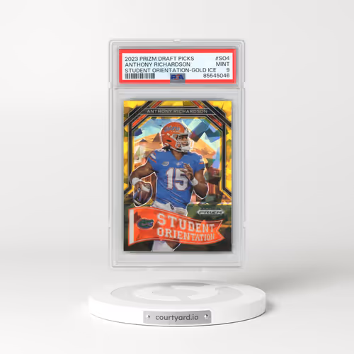 2023 Panini Prizm Draft Picks Student Orientation #SO4 Anthony Richardson - Gold Ice Prizm (PSA 9 MINT)