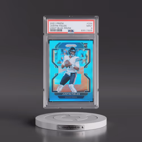 2021 Panini Prizm #334 Justin Fields - Light Blue Prizm (PSA 9 MINT)