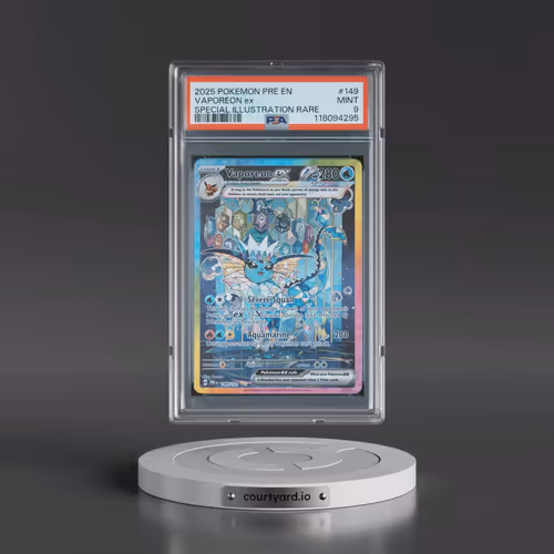 2025 Pokémon Pre EN-Prismatic Evolutions #149 Vaporeon EX - Holo Special Illustration Rare (PSA 9 MI