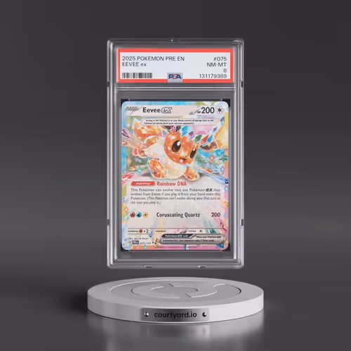 2025 Pokémon Pre EN-Prismatic Evolutions #075 Eevee EX - Holo (PSA 8 NM-MT)