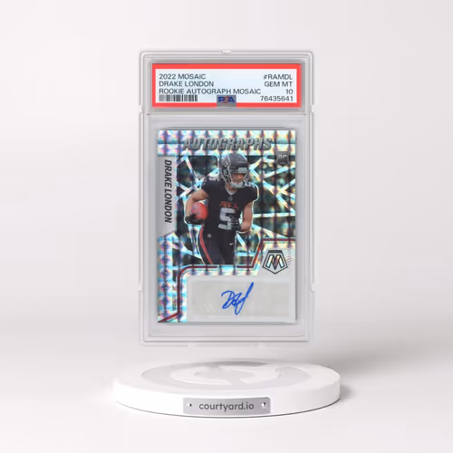 2022 Panini Mosaic Rookie Autograph Mosaic #RAMDL Drake London (PSA 10 GEM MINT)