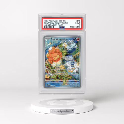 2024 Pokémon Ssp EN-Surging Sparks #195 Castform Sunny Form - Illustration Rare (PSA 9 MINT)