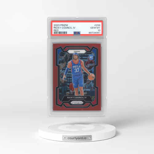 2023 Panini Prizm #294 Ricky Council IV - Red Prizm (PSA 10 GEM MINT)
