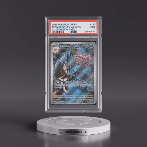2025 Pokémon Dri EN-Destined Rivals #199 Team Rocket's Weezing - Illustration Rare (PSA 9 MINT)