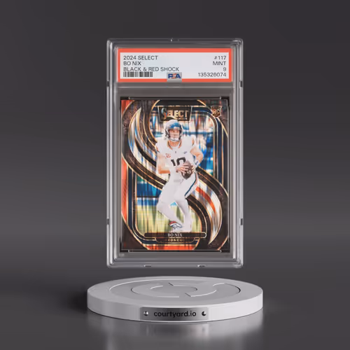 2024 Panini Select #117 Bo Nix - Black & Red Shock (PSA 9 MINT)