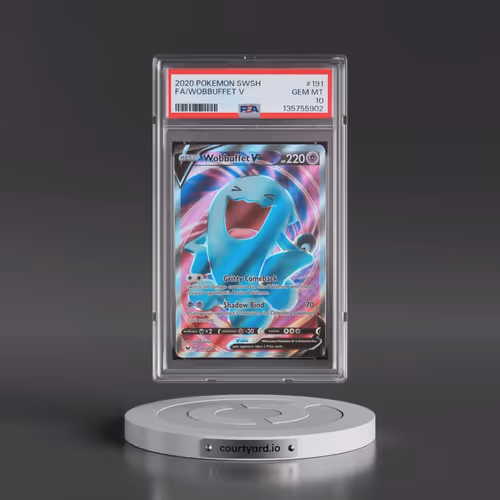 2020 Pokémon Sword & Shield #191 Wobbuffet V - Holo Full Art (PSA 10 GEM MINT)