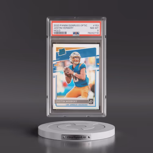 2020 Panini Donruss Optic #153 Justin Herbert - Holo (PSA 8 NM-MT)