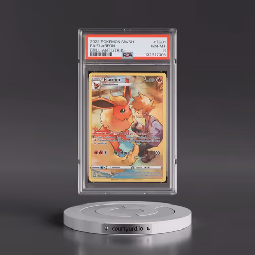 2022 Pokémon Sword & Shield Brilliant Stars #TG01 Flareon - Full Art (PSA 8 NM-MT)