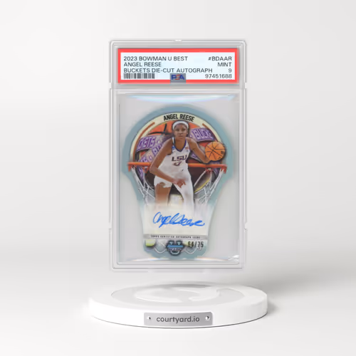 2023 Bowman University Best Bowman U Buckets Die-Cut Autograph #BDAAR Angel Reese (PSA 9 MINT)