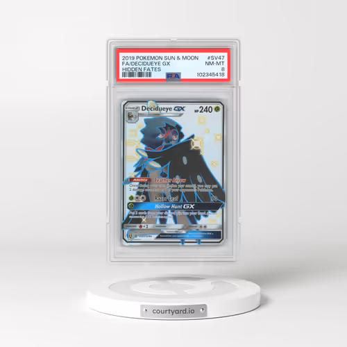 2019 Pokémon Sun & Moon Hidden Fates #SV47 Decidueye GX - Holo Full Art (PSA 8 NM-MT)