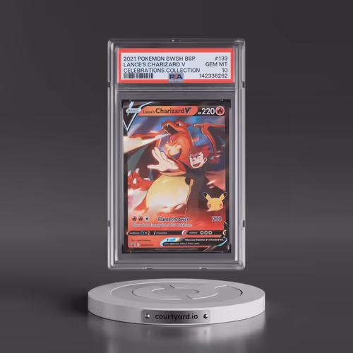 2021 Pokémon Swsh Black Star Promo #133 Lance's Charizard V - Holo Celebrations Collection (PSA 10 G
