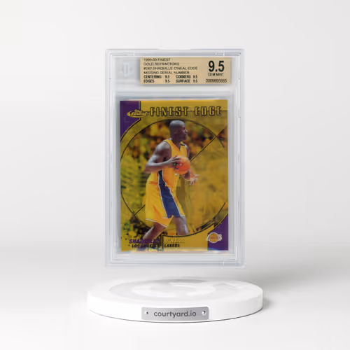 1999 Finest Refractors Gold #243 Shaquille O'Neal EDGE (Missing Serial Number) (BGS 9.5 GEM MINT)