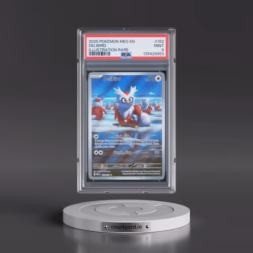2025 Pokémon Meg EN-Mega Evolution #152 Delibird - Illustration Rare (PSA 9 MINT)