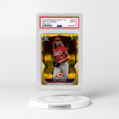 2023 Bowman Draft Sapphire Edition #BDC52 Rhett Lowder - Yellow (PSA 10 GEM MINT)