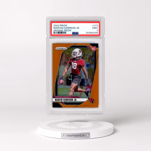 2024 Panini Prizm #375 Marvin Harrison Jr. - Orange Prizm (PSA 9 MINT)