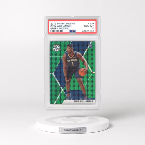 2019 Panini Mosaic #209 Zion Williamson - Green Mosaic (PSA 10 GEM MINT)