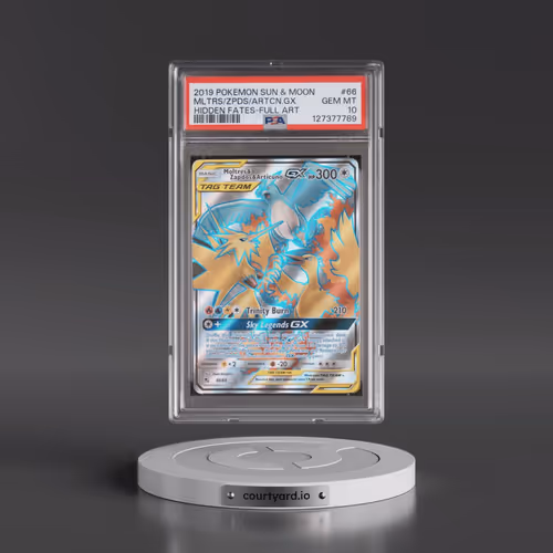 2019 Pokémon Sun & Moon Hidden Fates #66 Moltres & Zapdos & Articuno GX - Holo Full Art (PSA 10 GEM