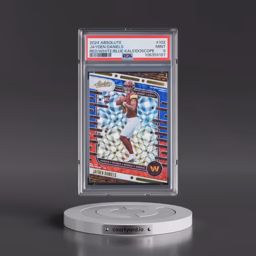 2024 Panini Absolute #102 Jayden Daniels - Red/White/Blue Kaleidoscope (PSA 9 MINT)