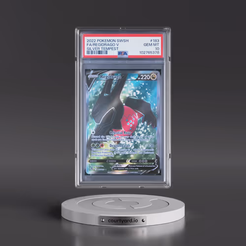 2022 Pokémon Sword & Shield Silver Tempest #183 Regidrago V - Holo Full Art (PSA 10 GEM MINT)