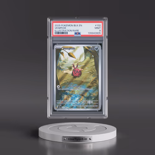 2025 Pokémon Blk EN-Black Bolt #132 Venipede - Illustration Rare (PSA 9 MINT)