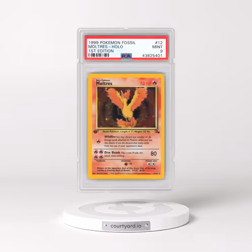 1999 Pokémon Fossil #12 Moltres - 1st Edition Holo (PSA 9 MINT)