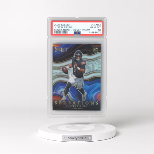 2021 Panini Select Sensations #SEN14 Justin Fields - Silver Prizm (PSA 10 GEM MINT)