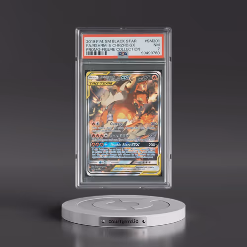 2019 Pokémon SM Black Star Promo #SM201 Reshiram & Charizard GX - Holo Full Art Reshiram & Charizard