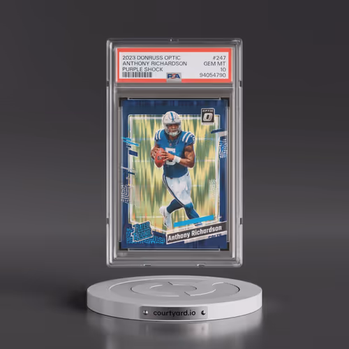 2023 Panini Donruss Optic #247 Anthony Richardson - Purple Shock (PSA 10 GEM MINT)