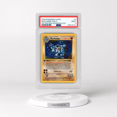 1999 Pokémon Game #8 Machamp - 1st Edition Holo Shadowless (PSA 9 MINT)