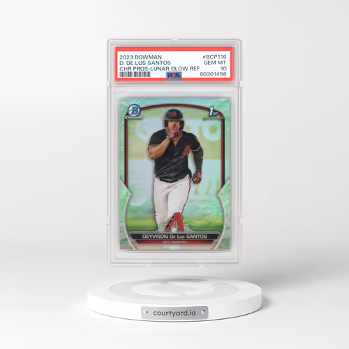 2023 Bowman Chrome Prospects #BCP116 Deyvison de los Santos - Lunar Glow Refractor (PSA 10 GEM MINT)